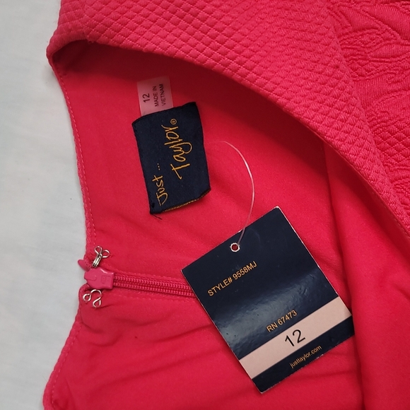 Just Taylor dark salmon pink dress sz 1w NWT - Picture 5 of 11